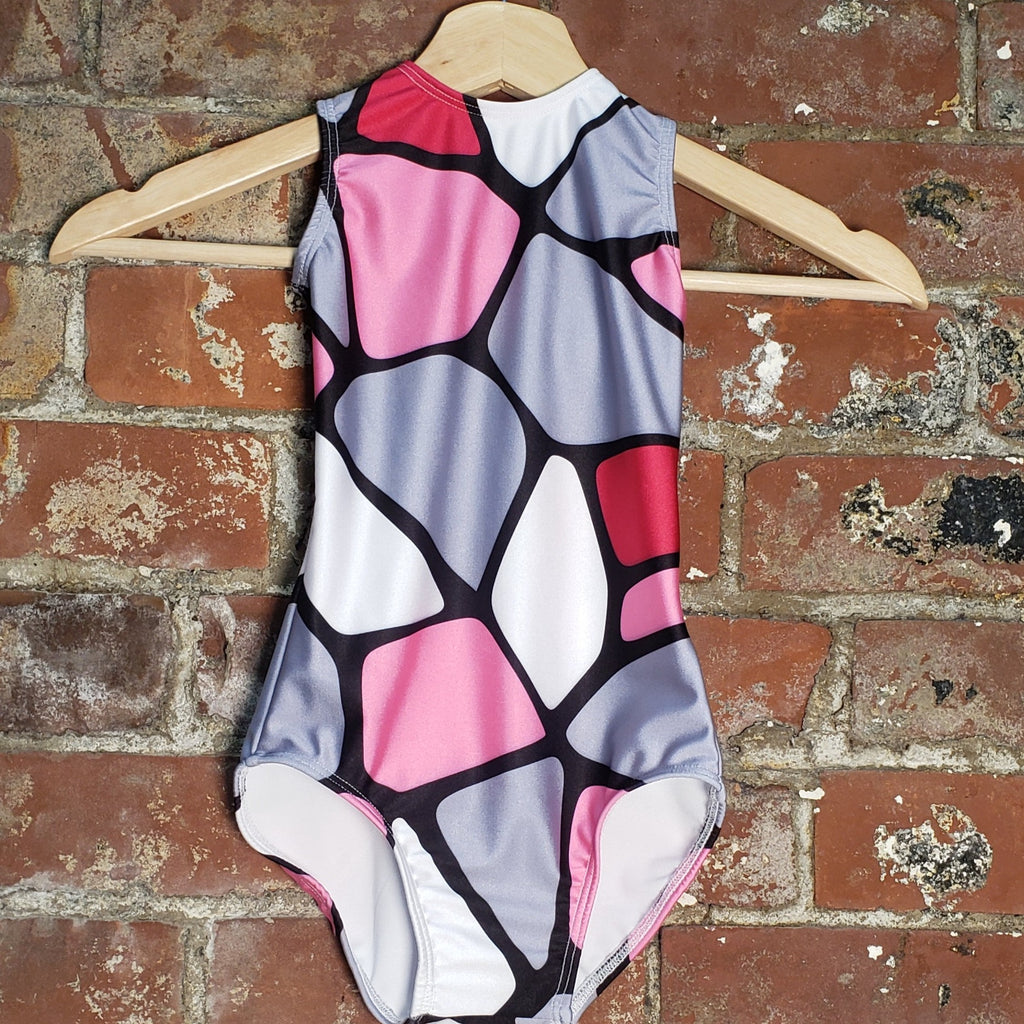 Geometric Sleeveless Circle Back Leotard