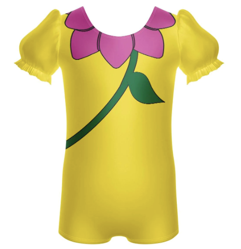 Flower Puff Sleeve Biketard