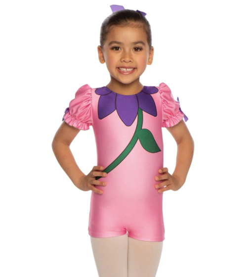 Flower Puff Sleeve Biketard