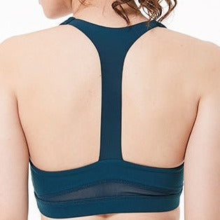 T-Back Mesh Panel Sports Bra
